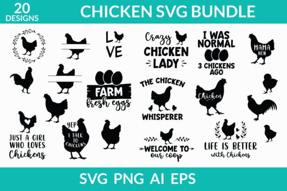 Chicken Bundle Hand Drawn Hen Rooster Review